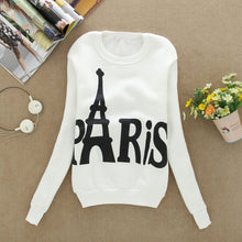 Women Clothing Casual Eiffel Tower Pirnt Long Sleeve Thick Pullover Sweatshirts Tops tee shirt femme IMY66