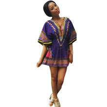 Bohemia Women Dress Casual Short Sleeve African Print Bubble Print Mini Dress vestidos femininos IMY66