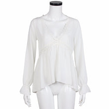 Boho Women Blouse Casual Loose Tops Sexy V Neck Lace Long Sleeve Shirt Blouses Blusas feminina blusa de renda IMY66