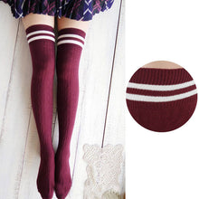 Designer Women Girl Striped Over The Knee Socks Thigh High Socks Stockings Pantyhose Student IMY66