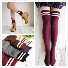 Designer Women Girl Striped Over The Knee Socks Thigh High Socks Stockings Pantyhose Student IMY66