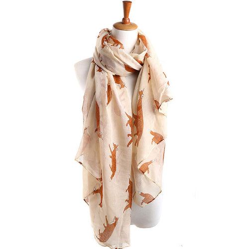 Lady Womens Long Cute Animal Fox Printed Scarf Wraps Shawl Soft Scarves Colorful Size190*80cm IMY66