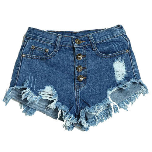 Shorts femme short cintura alta Sexy Women Lady High aiste Slim Fit Bore Hole Denim Shorts Jeans IMY66