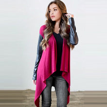 Cardigans Women's Long Sleeve Casual Patchwork Long Jacket Coat Irregular Loose Outwear Jacket Coat Tops IMY66