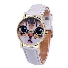 Cartoon Dress Watch For Women Cat Pattern PU Leather Band Quartz Vogue Wrist Watch Relogios feminino Clock IMY66