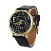 Casual Dress Watch Math Symbols Faux PU Leather Analog Quartz Watch For Women Clock Hours FT3 IMY66