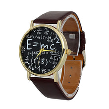 Casual Dress Watch Math Symbols Faux PU Leather Analog Quartz Watch For Women Clock Hours FT3 IMY66