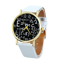 Casual Dress Watch Math Symbols Faux PU Leather Analog Quartz Watch For Women Clock Hours FT3 IMY66