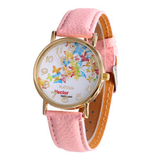 Casual Dress Watches Women Butterfly Print PU Leather Band Quartz Wrist Watch montre femme relogio feminino IMY66