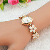 Casual Dress Watches Women Ladies Daisies Flower Rose Gold Bracelet Wrist Watch montre femme relojes mujer IMY66