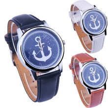 Casual Dress Wathes Women Ladies Anchors Print PU Leather Band Analog Quartz Wrist Watches Relogio Feminino IMY66
