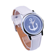 Casual Dress Wathes Women Ladies Anchors Print PU Leather Band Analog Quartz Wrist Watches Relogio Feminino IMY66