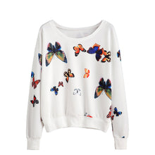 Casual T-Shirts For Women Butterfly long Sleeve Round Neck Sweatshirt Pullovers Tee Shirt femme camisetas y tops IMY66