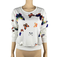 Casual T-Shirts For Women Butterfly long Sleeve Round Neck Sweatshirt Pullovers Tee Shirt femme camisetas y tops IMY66