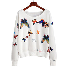 Casual T-Shirts For Women Butterfly long Sleeve Round Neck Sweatshirt Pullovers Tee Shirt femme camisetas y tops IMY66