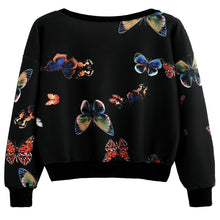 Casual T-Shirts For Women Butterfly long Sleeve Round Neck Sweatshirt Pullovers Tee Shirt femme camisetas y tops IMY66