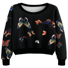 Casual T-Shirts For Women Butterfly long Sleeve Round Neck Sweatshirt Pullovers Tee Shirt femme camisetas y tops IMY66