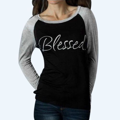 Casual T-Shirts For Women Long Sleeve Splice T-Shirt Loose Tops Tee Shirts femme camisetas y tops IMY66