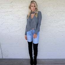 Choker T-Shirts For Women Long Sleeve T-Shirt Top Casual Irregular Halter Tee Shirt femme camisetas mujer IMY66