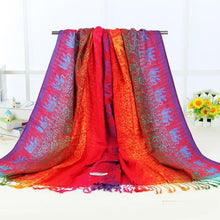 Colourful Print For Lady Women Double Sided Elephant National Wind Long Scarf Wrap Shawl Scarf women IMY66