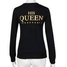Couple Lover T-Shirts HIS Queen Letter Print Tops Long Sleeve Tee Shirts femme Sweater Blusas Femininas IMY66
