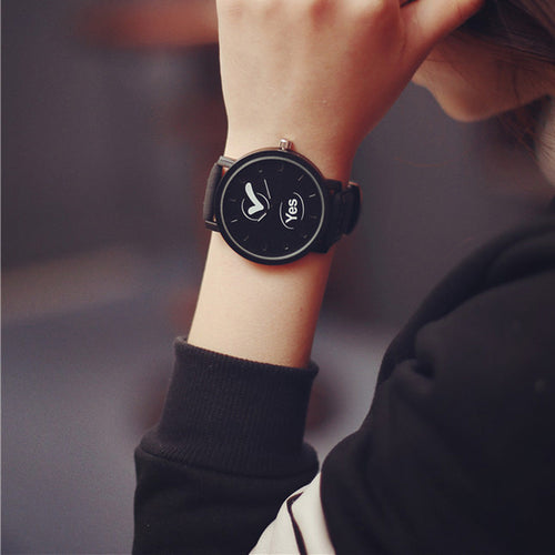 Couple Lovers Watches Women Men PU Leather Stainless Steel Man Quartz Wrist Watch relogios masculino feminino IMY66