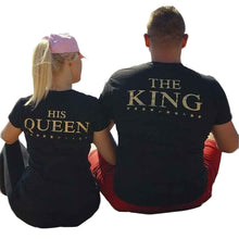 Couple T-Shirt Women THE KING Letter Print Short Sleeve T-Shirt Tops Shirt tee shirt femme camisetas y top IMY66