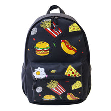 Cute Unisex Double-Shoulder Canvas Hamburger Backpack Schoolbag For Boy Girl Teenagers Travel Bag IMY66