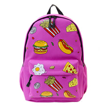 Cute Unisex Double-Shoulder Canvas Hamburger Backpack Schoolbag For Boy Girl Teenagers Travel Bag IMY66