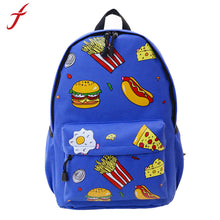 Cute Unisex Double-Shoulder Canvas Hamburger Backpack Schoolbag For Boy Girl Teenagers Travel Bag IMY66