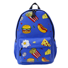 Cute Unisex Double-Shoulder Canvas Hamburger Backpack Schoolbag For Boy Girl Teenagers Travel Bag IMY66