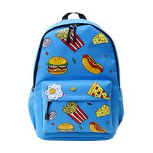 Cute Unisex Double-Shoulder Canvas Hamburger Backpack Schoolbag For Boy Girl Teenagers Travel Bag IMY66