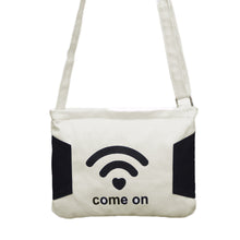 Women Canvas Bag WIFI Letter Print Handbag Shoulder Crossbody Bag Ladies Purse bolsas feminina IMY66