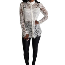 Women Long Sleeve Lace Shirts Tops Sexy Backless Hollow TransparenT-Shirt Blouses blusa feminina IMY66