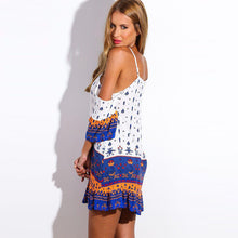 Designs Women Sexy Strap Halter Casual Loose Floral Printed Party Club Mini Dress vestidos IMY66