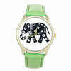 Dress Watches For Women Elephant Printing Pattern Weaved PU Leather Quartz Watch Clocks Hours relogio feminino IMY66