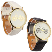Dress Watches For Women Men Bicycle Pattern PU Leather Band Quartz Wrist Watch relogio masculino montre femme IMY66
