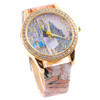 Dress Watches Women Ladies Rose Pattern Rhinestone PU Leather Quartz Wrist Watch For Women Relogios Feminino IMY66