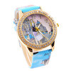 Dress Watches Women Ladies Rose Pattern Rhinestone PU Leather Quartz Wrist Watch For Women Relogios Feminino IMY66