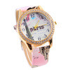 Dress Watches Women Ladies Rose Pattern Rhinestone PU Leather Quartz Wrist Watch For Women Relogios Feminino IMY66