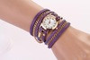 Dress Watches Women PU Leather Strap Braided winding Rivet Bracelet Watches Wristwatch relogio feminino Hour IMY66