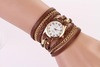 Dress Watches Women PU Leather Strap Braided winding Rivet Bracelet Watches Wristwatch relogio feminino Hour IMY66