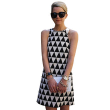 Elegant Ladies' Plaid Dress Women Causal Sleeveless Party Beach Bodycon Mini Dress vestidos femininos IMY66