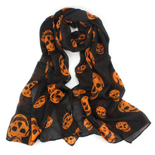 Elegant Womens Silk Scarves Chiffon Skull Print Scarf Shawl for Women lencos e echarpes femininos IMY66