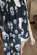 Elegant Womens Silk Scarves Chiffon Skull Print Scarf Shawl for Women lencos e echarpes femininos IMY66