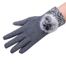 Fur Ball Gloves For Women Phone Touch Screen Cotton Warm Gloves Mittens Female Gloves luvas de inverno IMY66
