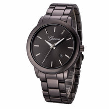 Geneva Watches Women Dress Watch Rose Golden Men Casual Unisex Auto Date Quartz Wristwatches hombre Reloj Mujer IMY66