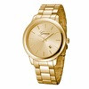 Geneva Watches Women Dress Watch Rose Golden Men Casual Unisex Auto Date Quartz Wristwatches hombre Reloj Mujer IMY66