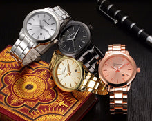 Geneva Watches Women Dress Watch Rose Golden Men Casual Unisex Auto Date Quartz Wristwatches hombre Reloj Mujer IMY66