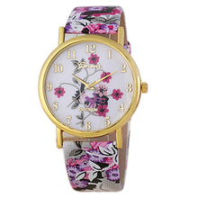 Geneva Women Casual Dress Watches Flower PU Leather Band Quartz Wrist Watch relogios feminino Clock IMY66
